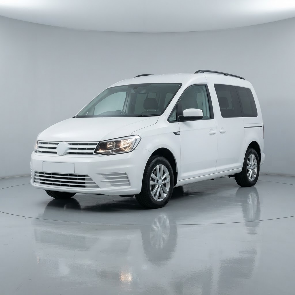 White compact passenger van