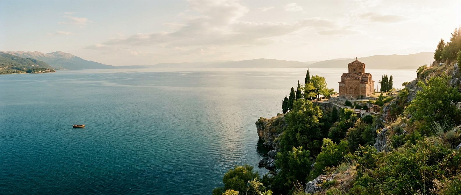 The Church of Saint John at Kaneo above Lake Ohrid, North Macedonia